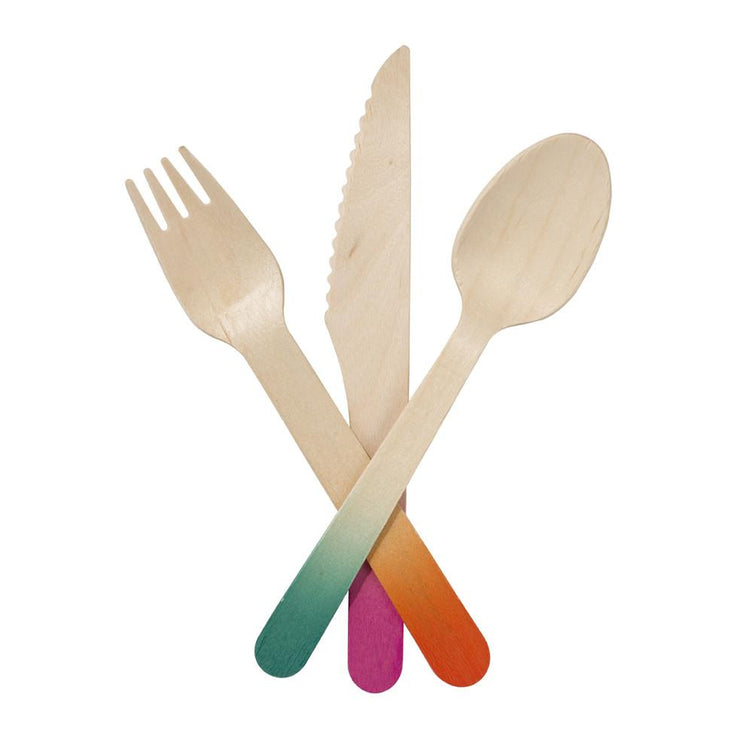 Tropical Party Wooden Cutlery