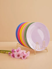 Melamine Dinner Plates in Assorted Colours - Set of 6