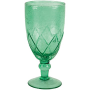 Recycled Bubble Wine Glass in Sea Green