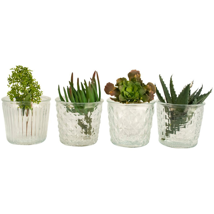 Vintage Glass Flowerpot in Assorted Designs - Small