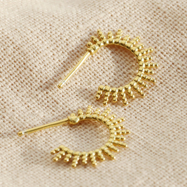 Sunbeam Hoop Earrings in Gold or Silver