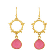 Ashiana Allegra Earrings - Pink Jade
