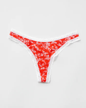 Stripe & Stare Thong Single Pack Red Ditsy