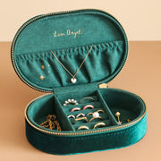 Starry Night Velvet Oval Jewellery Box - Teal